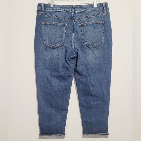 Talbots Everyday Relaxed Jeans Women’s Size 14 Blue Stretch Denim Cuffed Hem - Picture 5 of 13